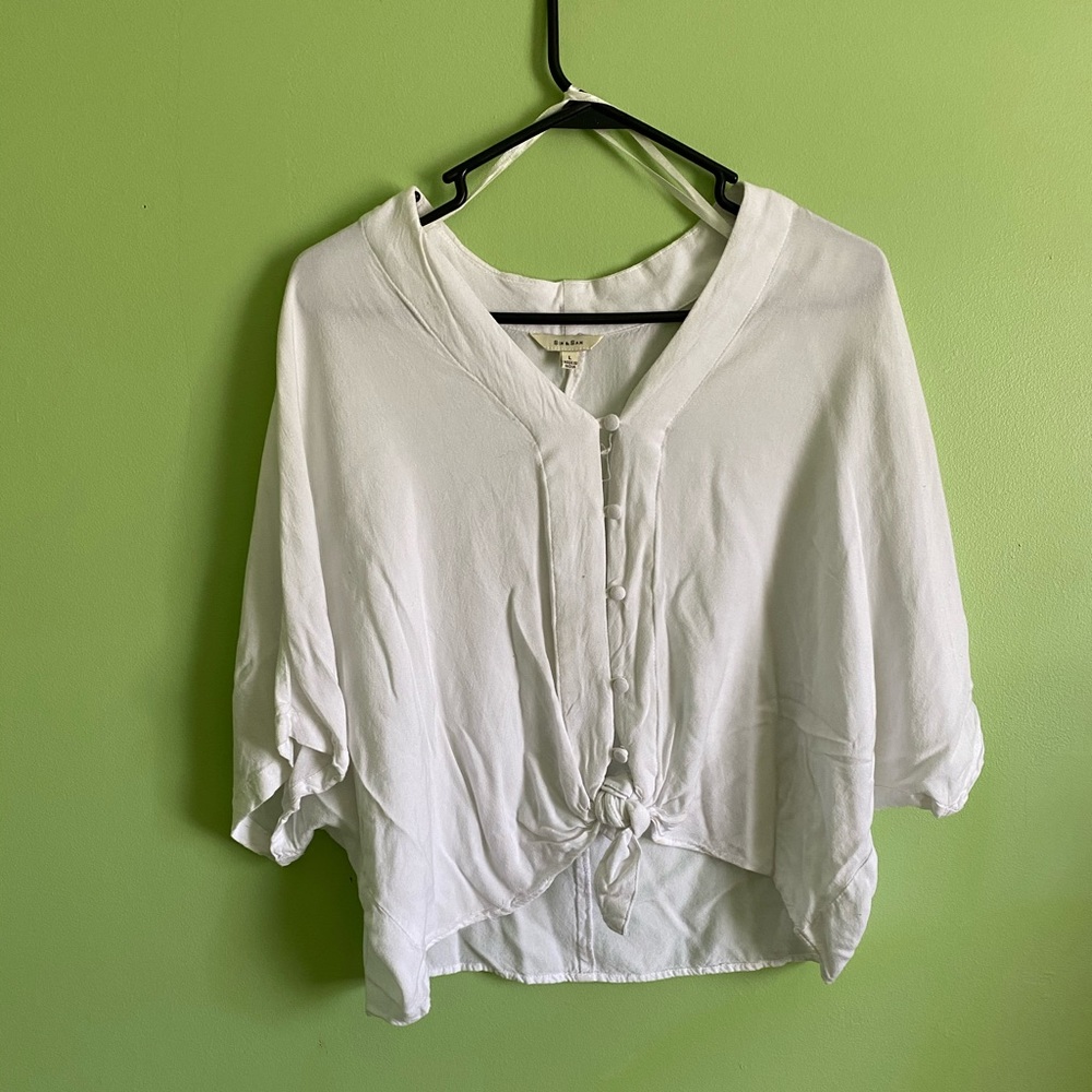 White Buttoned Crop Top